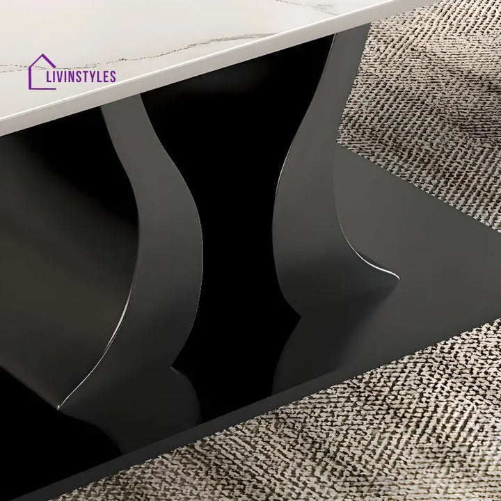 Gitali Stainless Steel Frame and Marble Top Coffee Table for Living Room