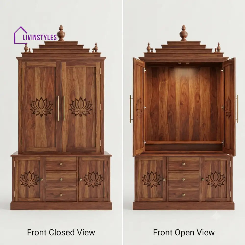Gitanjali Premium Solid Wood Home Temple | Pooja Mandir for Home