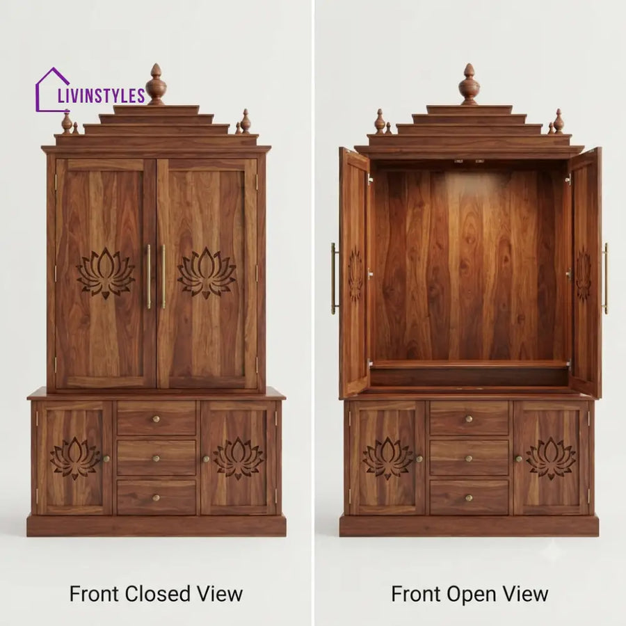 Gitanjali Premium Solid Wood Home Temple | Pooja Mandir for Home