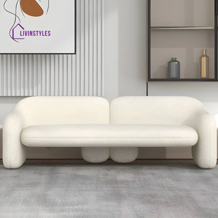 Gleb Boucle Fabric Sofa Set For Living Room | 3 + 1 + 1 Sofa Set