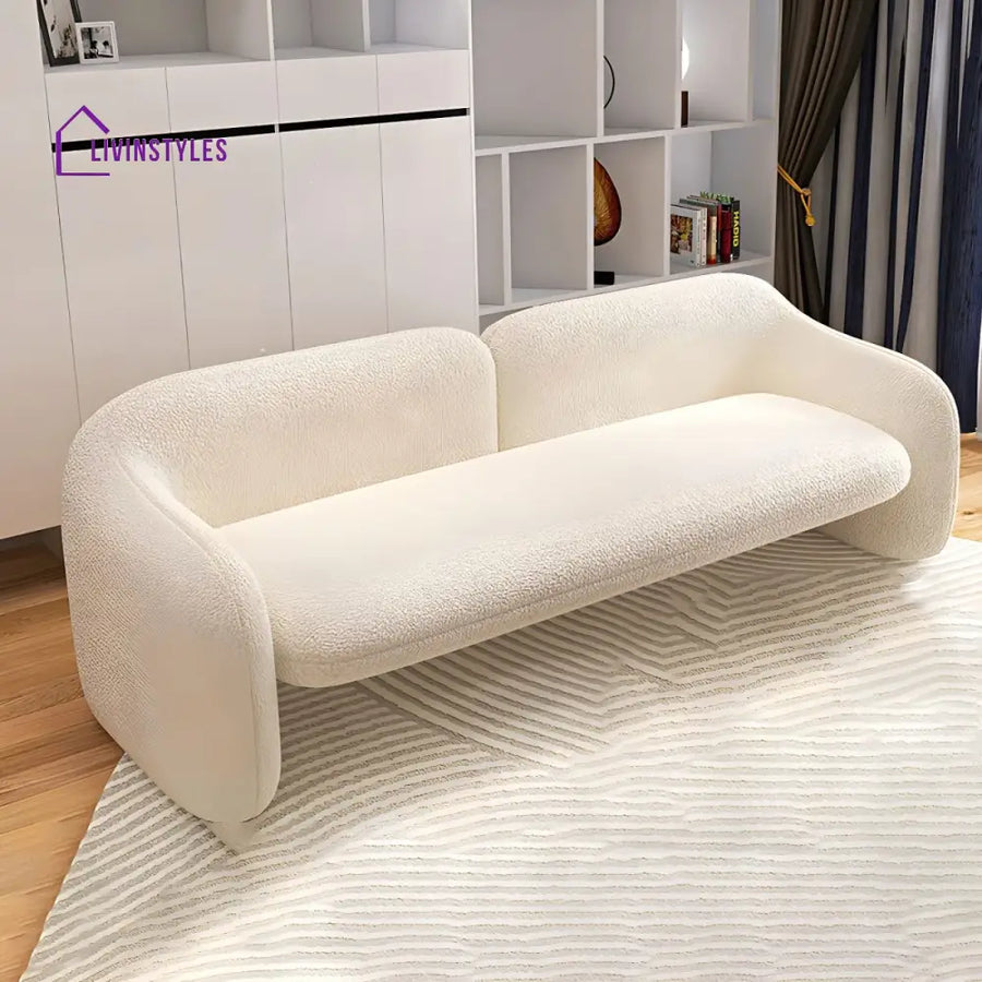 Gleb Boucle Fabric Sofa Set For Living Room | 3 + 1 + 1 Sofa Set