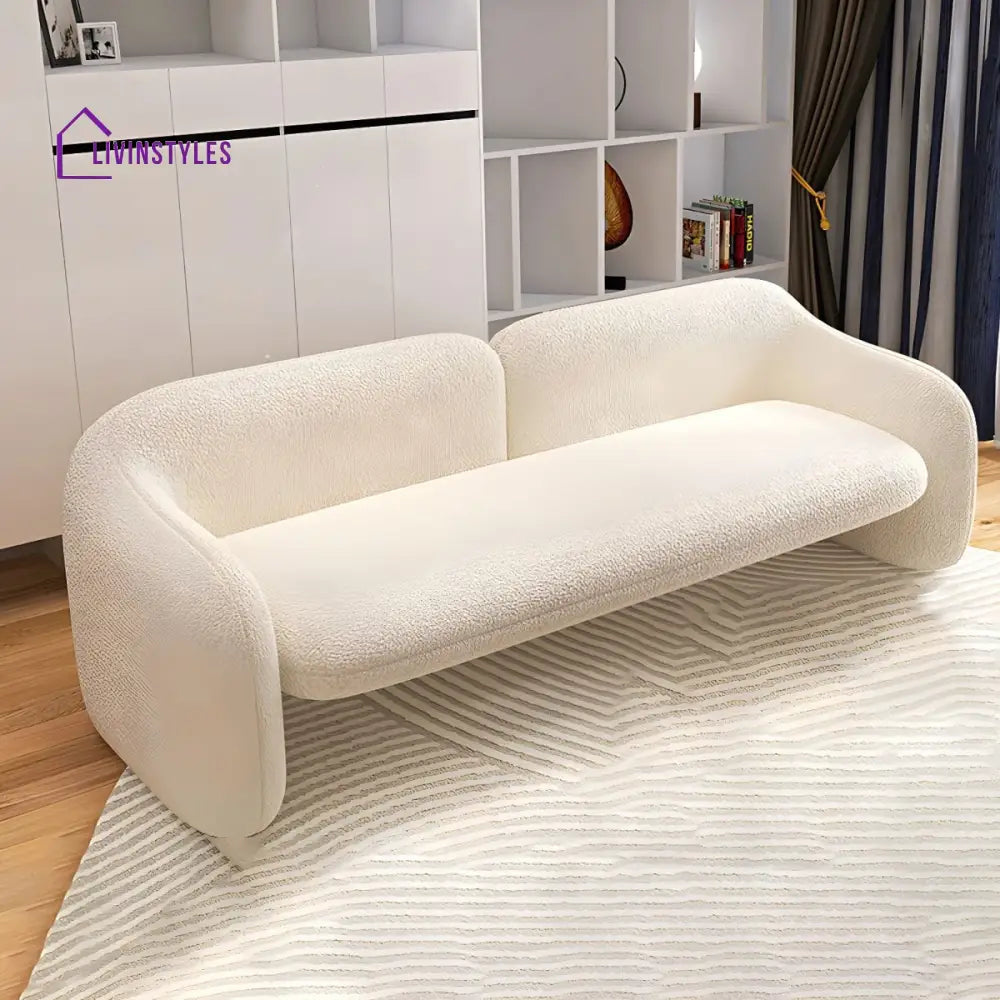 Gleb Boucle Fabric Sofa Set For Living Room | 3 + 1 + 1 Sofa Set