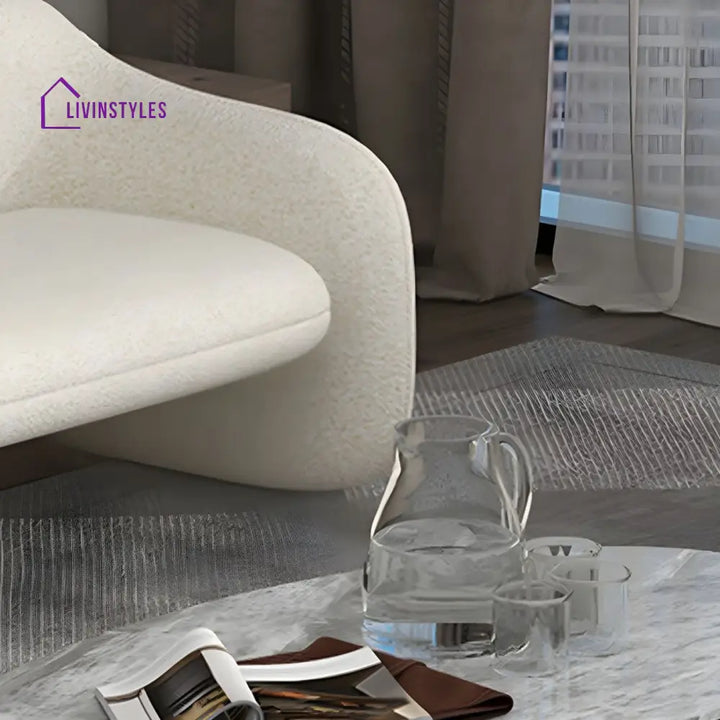 Gleb Boucle Fabric Sofa Set For Living Room | 3 + 1 + 1 Sofa Set