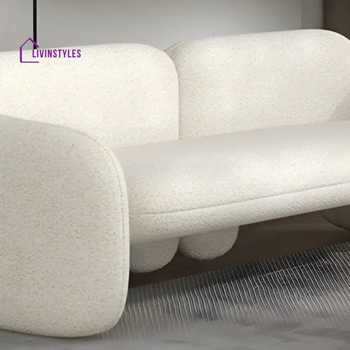 Gleb Boucle Fabric Sofa Set For Living Room | 3 + 1 + 1 Sofa Set
