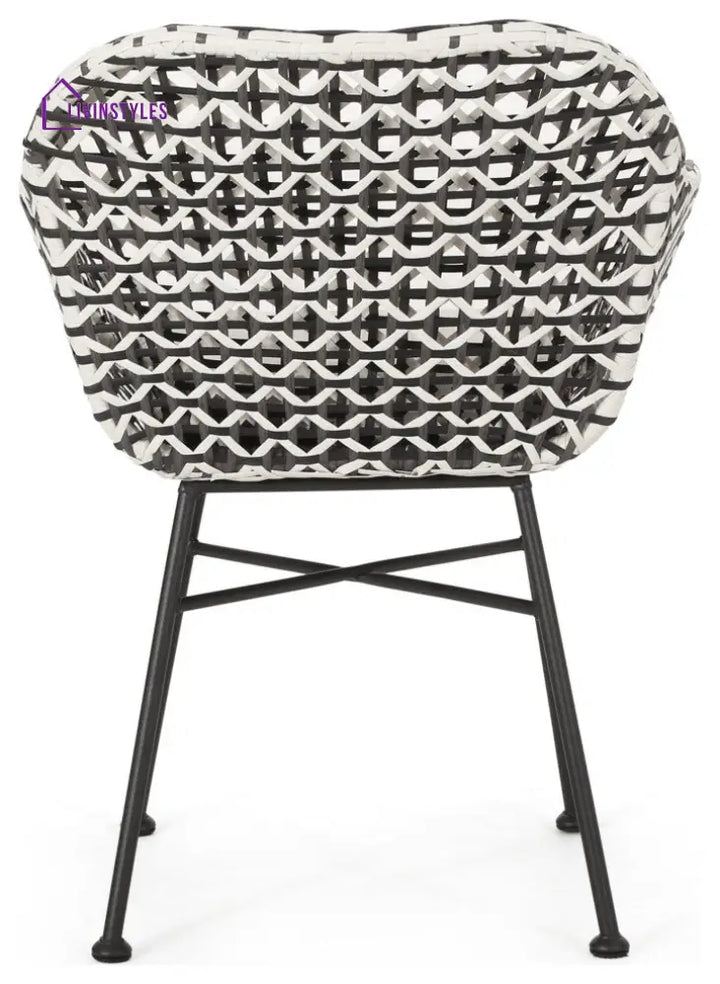 Glum Outdoor Patio Seating Set 2 Chairs and 1 Table Set (Black + White) - Coffee Table Sets