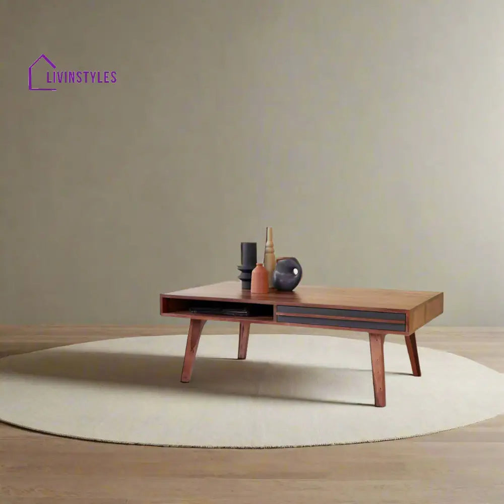 Gokul Sheesham Wood Coffee Table – 1 Drawer 1 Shelf Coffee Table