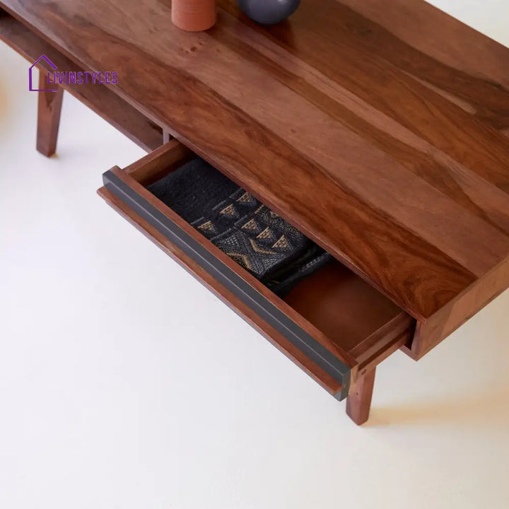 Gokul Sheesham Wood Coffee Table – 1 Drawer 1 Shelf Coffee Table