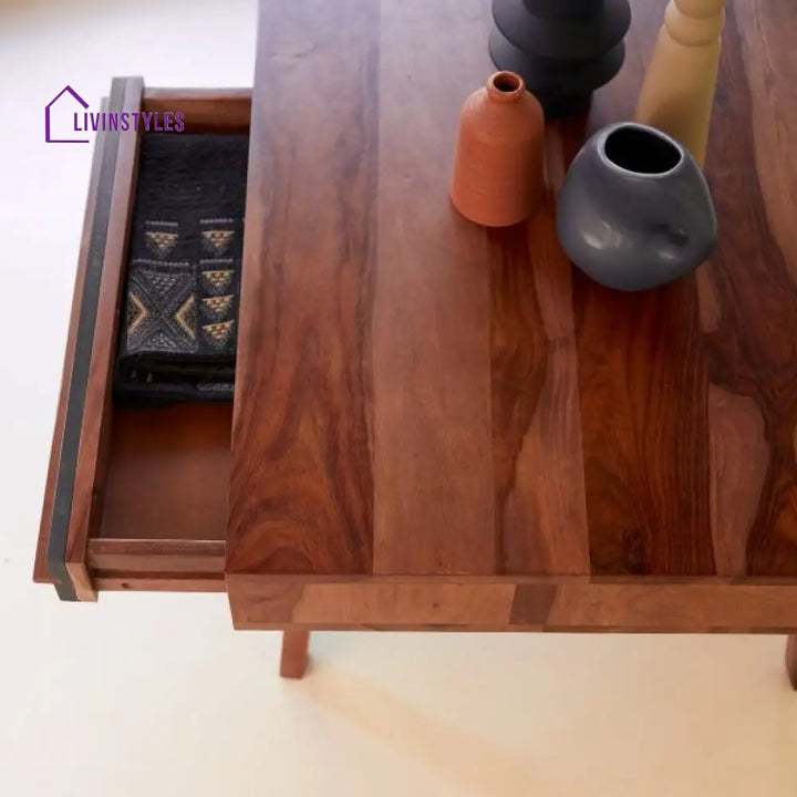 Gokul Sheesham Wood Coffee Table – 1 Drawer 1 Shelf Coffee Table