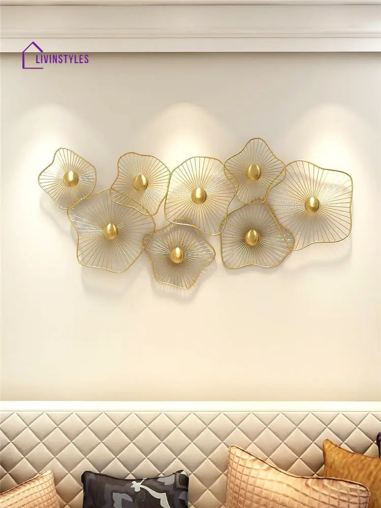 Gold Floral Metal Wall Art For Decor Wall Art