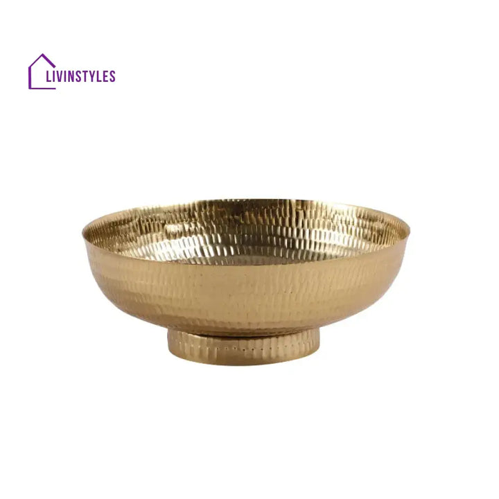 Gold Modern Decorative Bowl | 10 X 4 Inches Urli