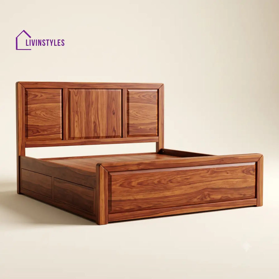 Gomathi Sheesham Wood Bed With Box Storage | Wooden Bed