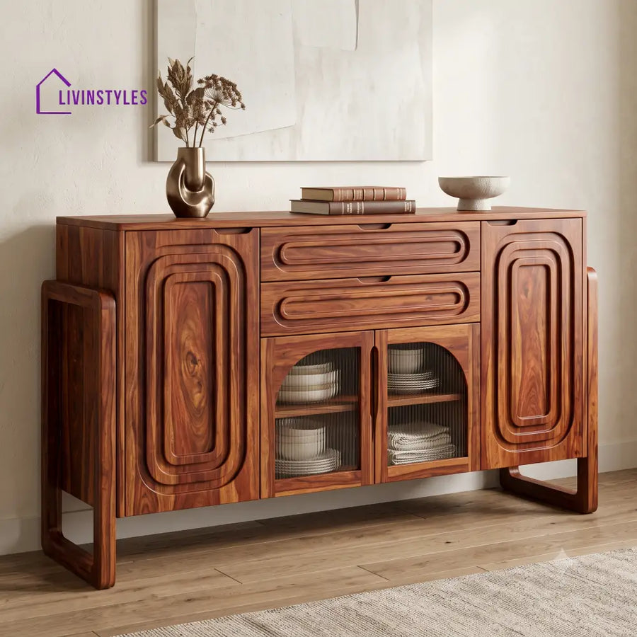 Gopika Premium Sheesham Wood Sideboard and Cabinet for Living Room
