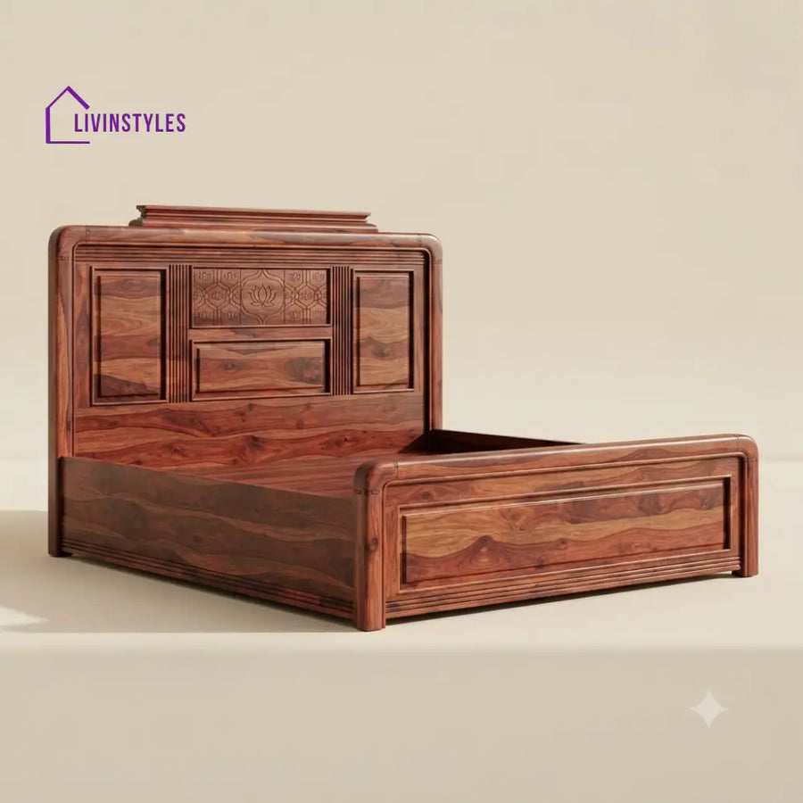 Gopika Sheesham Wood Bed With Box Storage | Wooden Bed