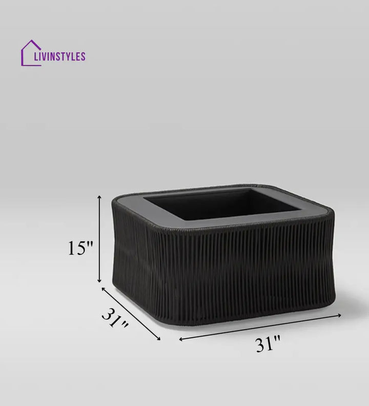 Gosse Outdoor Planter For Garden Balcony (Black) Braided & Rope - Planter