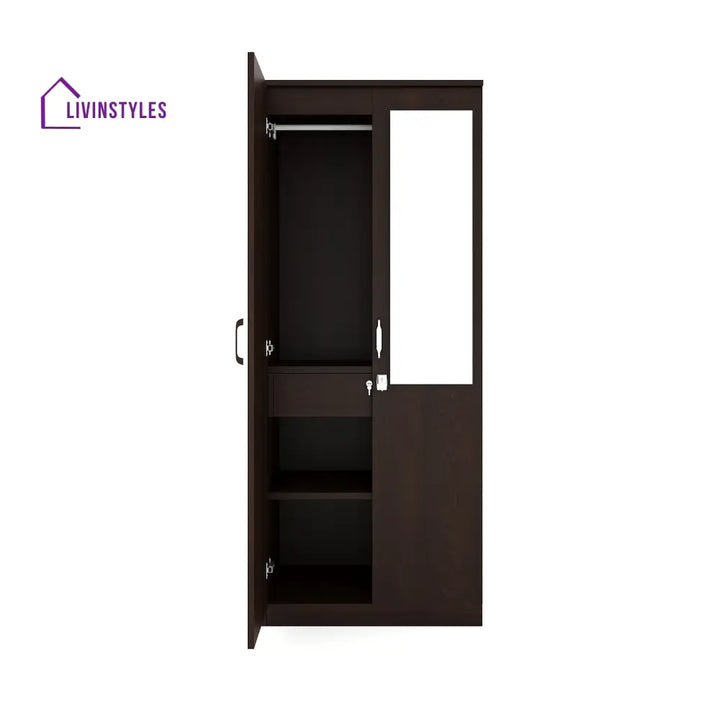 2 Door Wardrobe with Mirror (New Wenge) Home Furniture