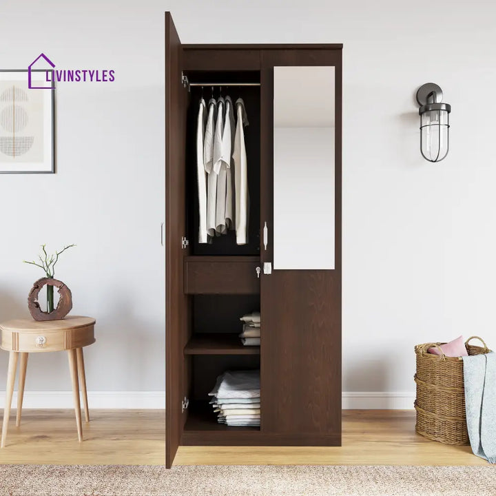 2 Door Wardrobe with Mirror (New Wenge) Home Furniture