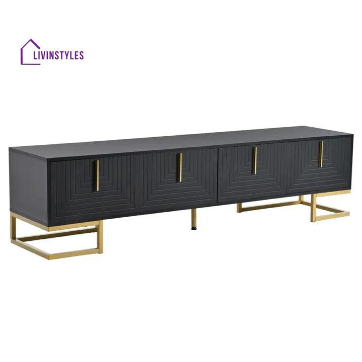 Grace Black Finish Tv Unit Stand for Living Room