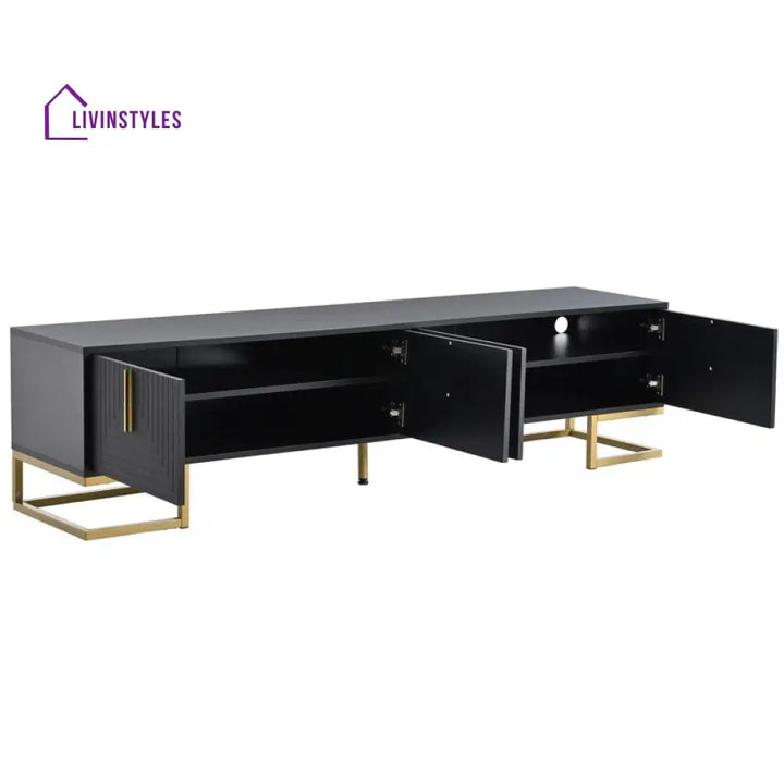 Grace Black Finish Tv Unit Stand for Living Room