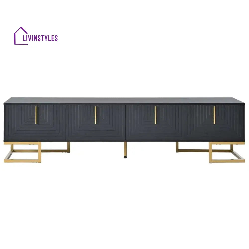 Grace Black Finish Tv Unit Stand for Living Room