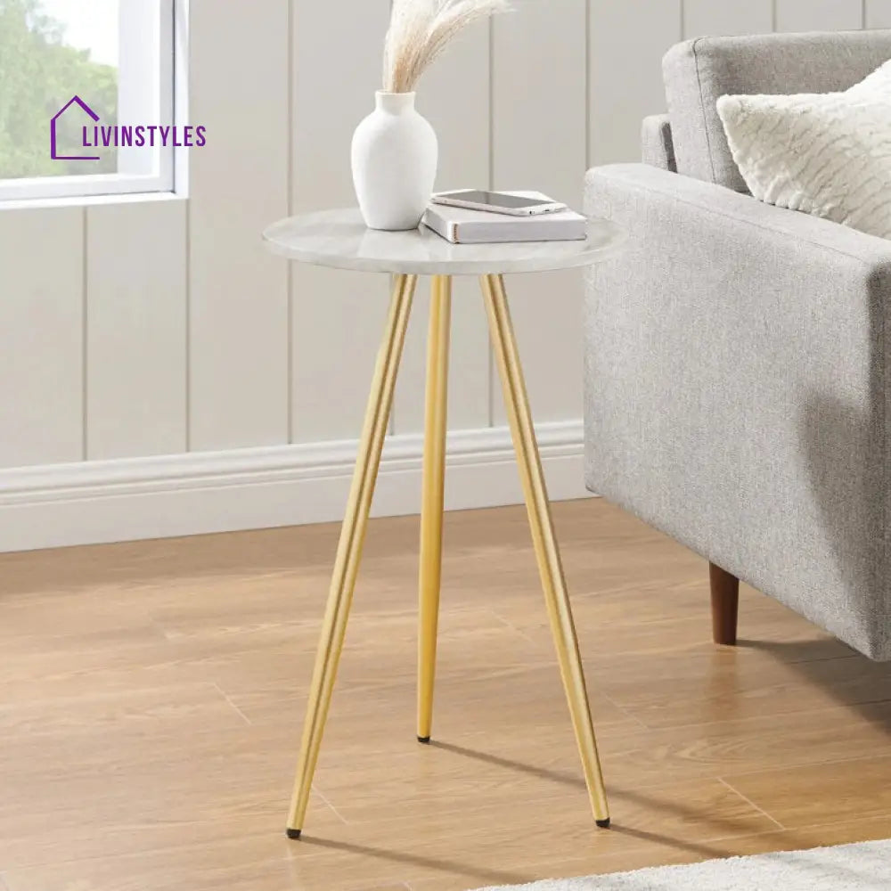 Grace Metal And Marble Top Side Table