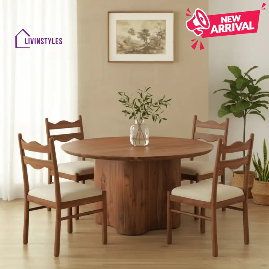 Wave 4 Seater Dining Table Set - Furniture