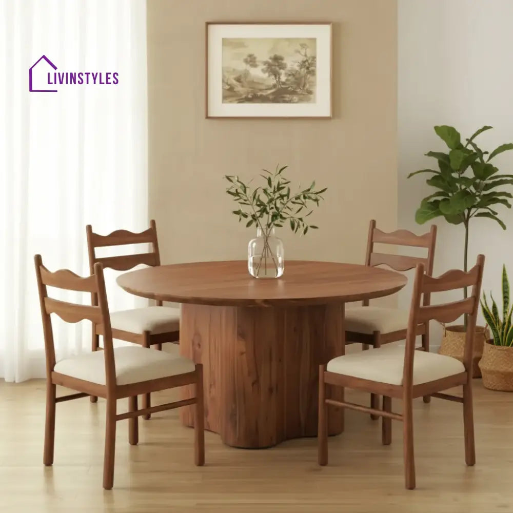 Wave 4 Seater Dining Table Set - Furniture