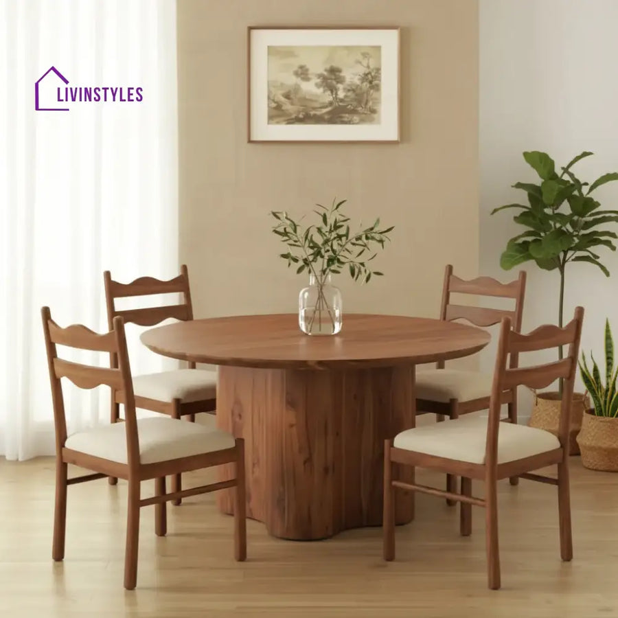 Wave 4 Seater Dining Table Set - Furniture
