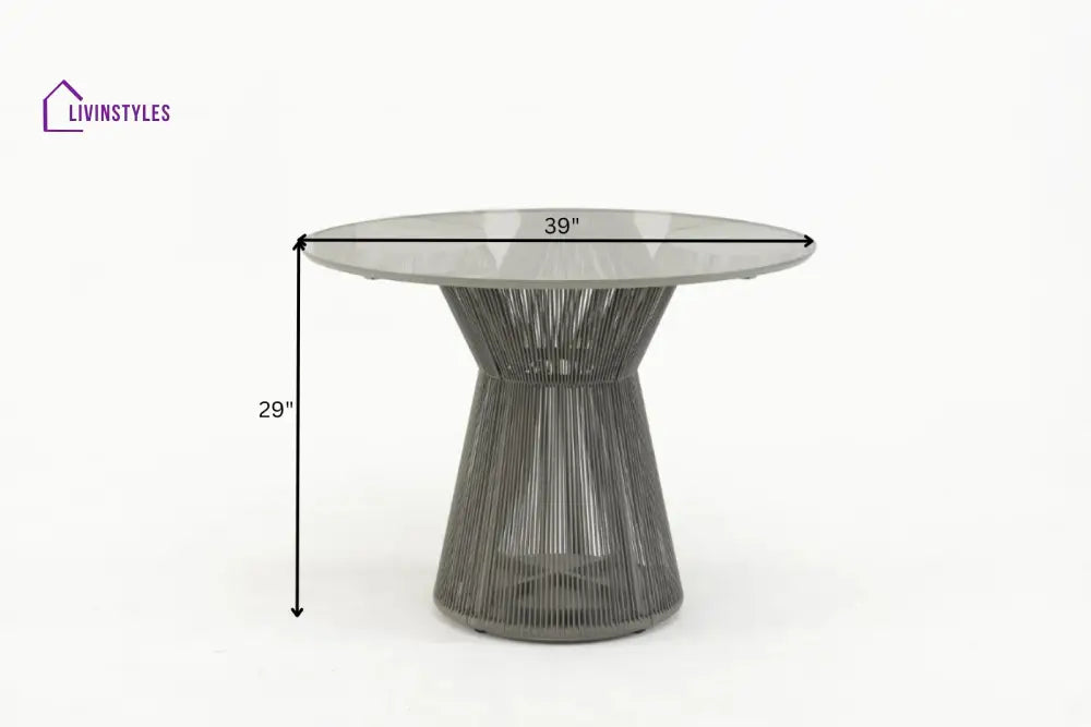 Gracia Outdoor Patio Dining Set 4 Chairs and 1 Table Braid & Rope (Grey) - Dining sets