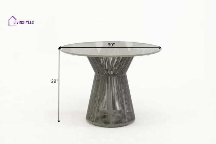 Gracia Outdoor Patio Dining Set 4 Chairs and 1 Table Braid & Rope (Grey) - Dining sets