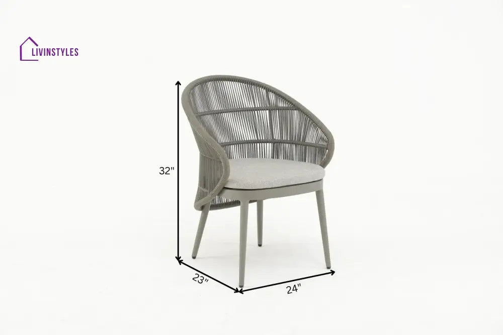 Gracia Outdoor Patio Dining Set 4 Chairs and 1 Table Braid & Rope (Grey) - Dining sets
