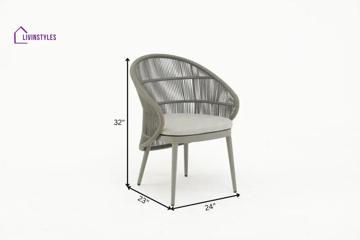 Gracia Outdoor Patio Dining Set 4 Chairs and 1 Table Braid & Rope (Grey) - Dining sets