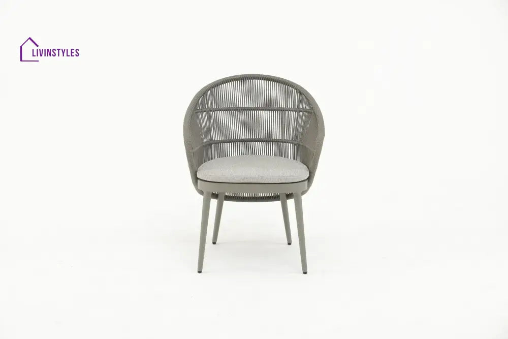 Gracia Outdoor Patio Dining Set 4 Chairs and 1 Table Braid & Rope (Grey) - Dining sets