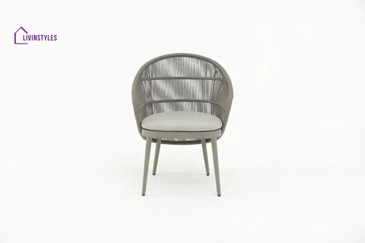 Gracia Outdoor Patio Dining Set 4 Chairs and 1 Table Braid & Rope (Grey) - Dining sets
