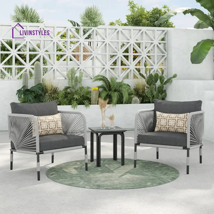 Graciela 3 Piece Garden Outdoor Rope Patio Set - Patio Set