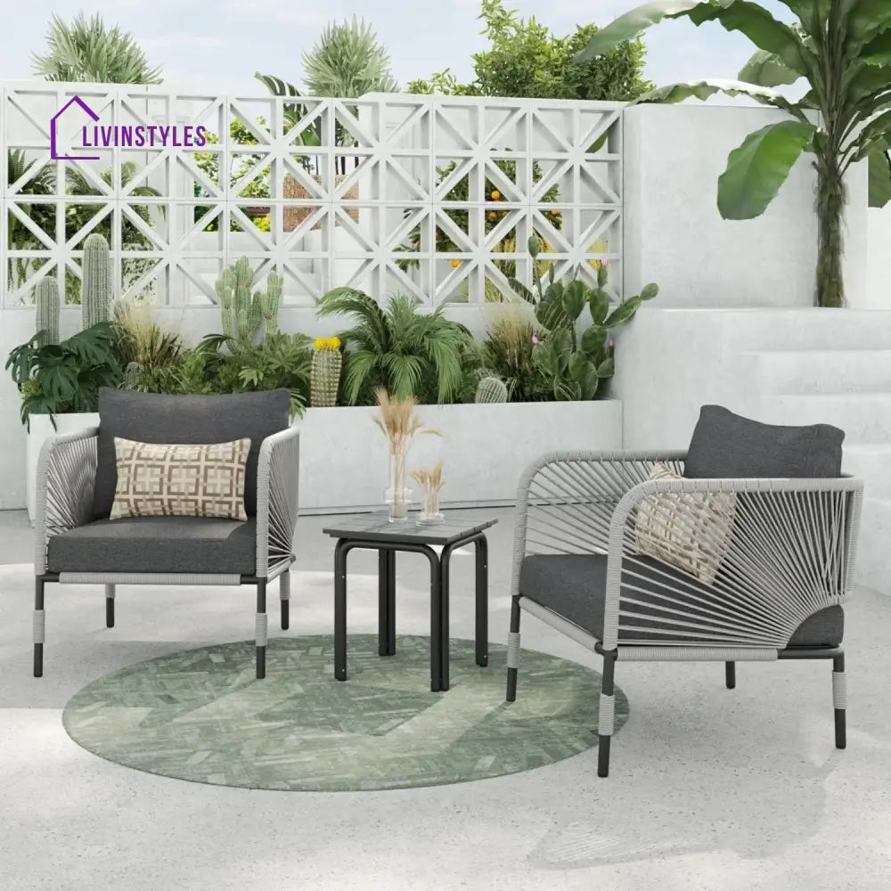 Graciela 3 Piece Garden Outdoor Rope Patio Set - Patio Set