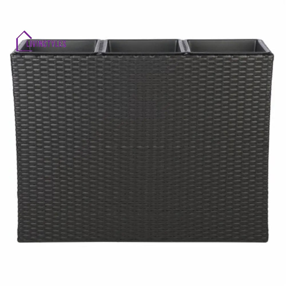 Grae Outdoor Wicker Planters For Garden Balcony (Black) - Planter