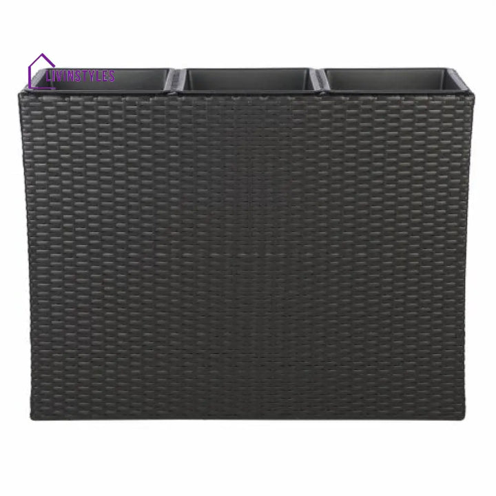 Grae Outdoor Wicker Planters For Garden Balcony (Black) - Planter