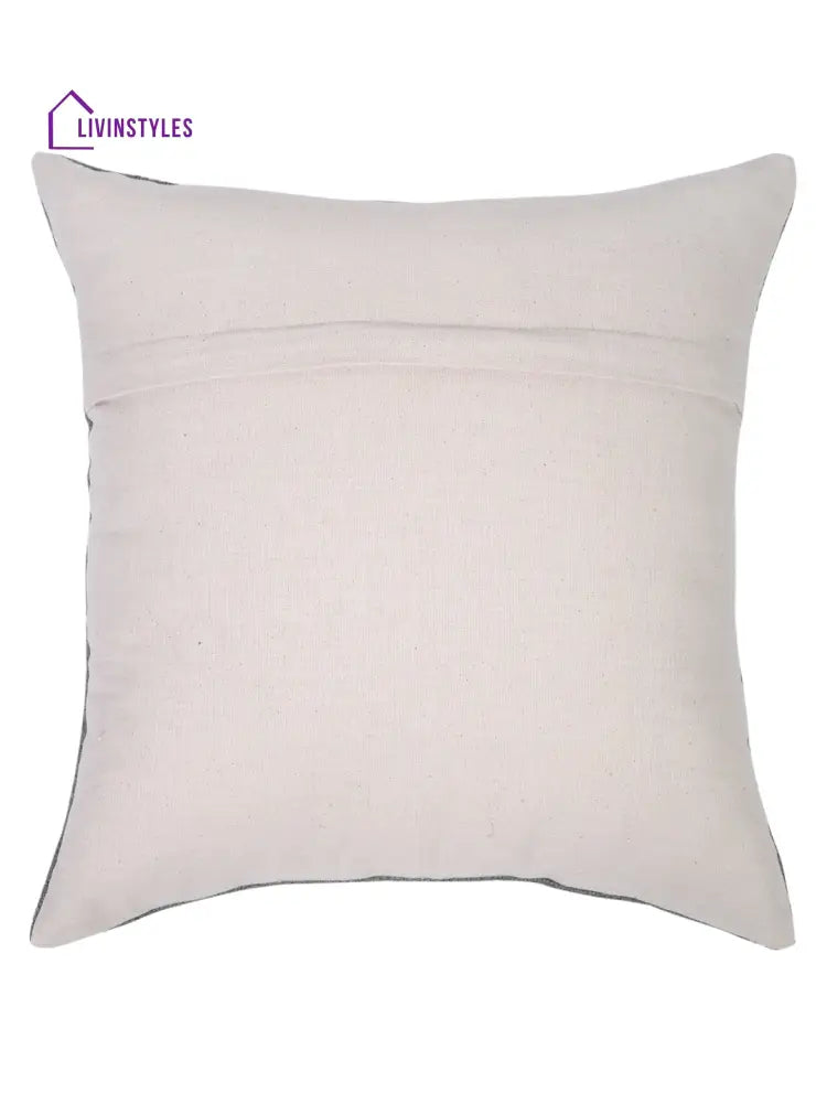 Green Color Cotton Hand Work Cushion Cover Set Of 2 (18X18 Inch)