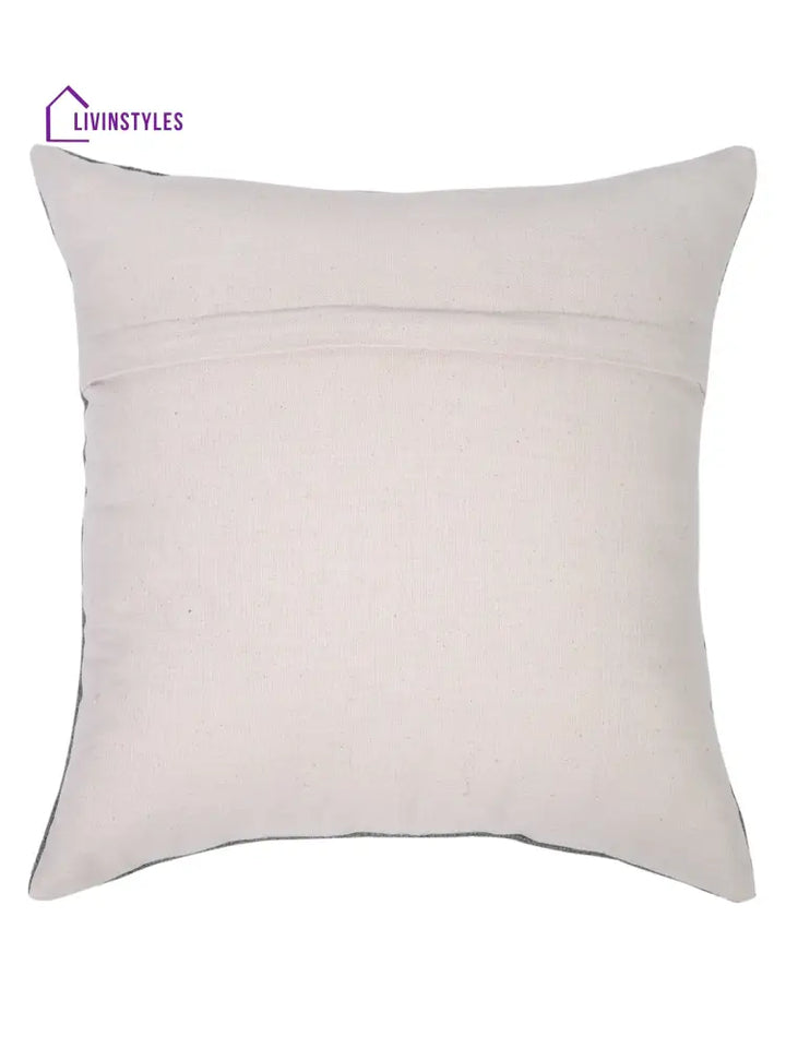 Green Color Cotton Hand Work Cushion Cover Set Of 2 (18X18 Inch)