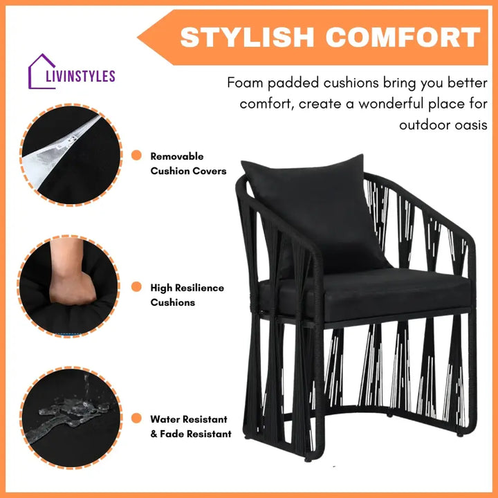 Greer Outdoor Rope 3-Piece Patio Set - Patio Set
