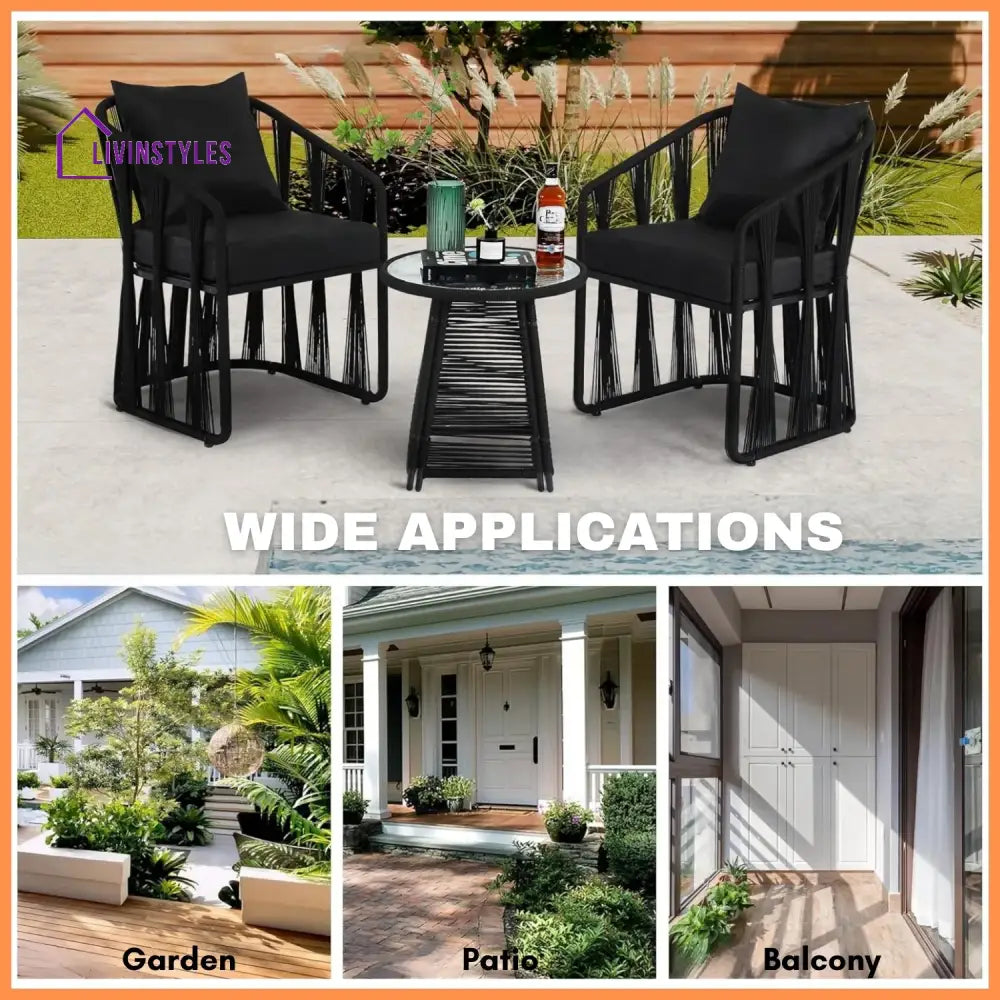 Greer Outdoor Rope 3-Piece Patio Set - Patio Set