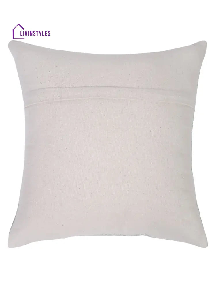 Grey Color Cotton Hand Work Cushion Cover Set Of 2 (18X18 Inch)