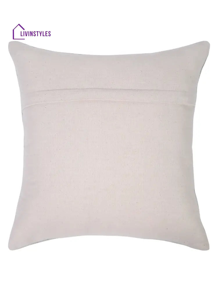 Grey Color Cotton Hand Work Cushion Cover Set Of 2 (18X18 Inch)