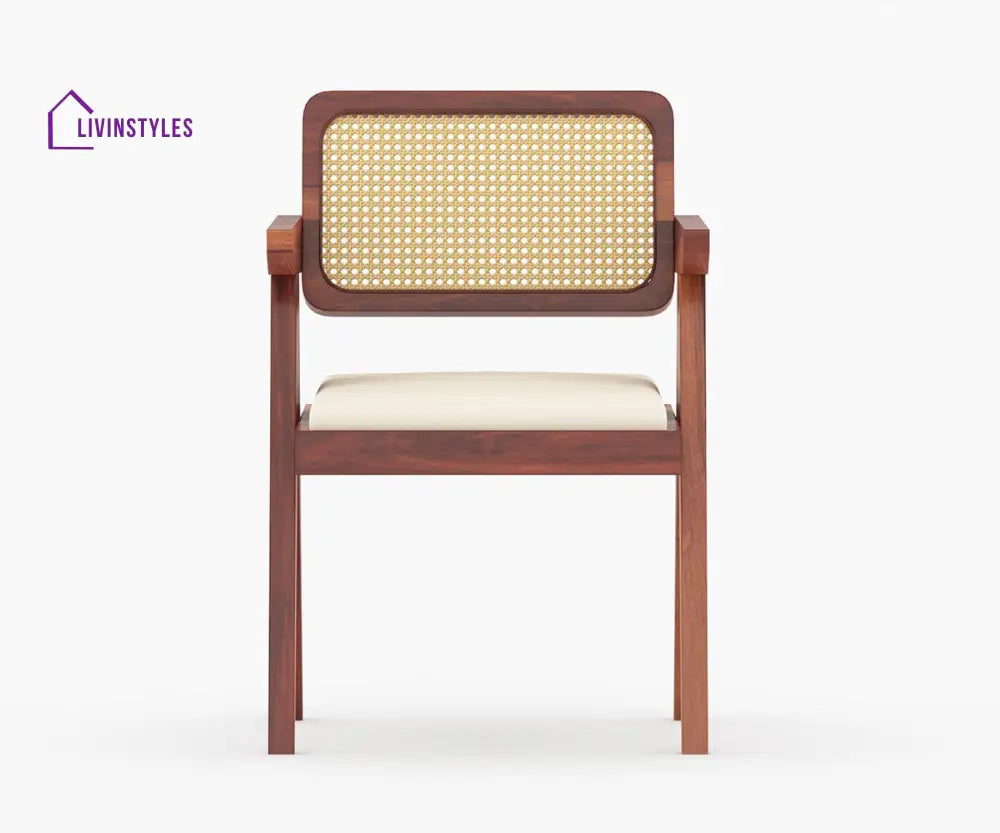Grigory Solid Wood Sheesham 6 Seater With Cushion Dining Table Set (Honey Finish) | Cane Weaving Chairs