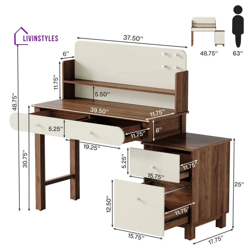 Grigory Solid Wood Study Table for Students