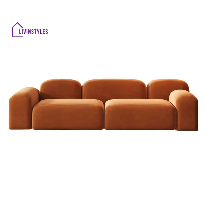 Grigory Velvet Fabric 3 Seater Sofa for Living Room