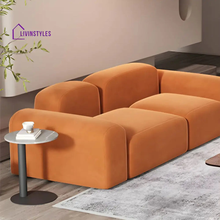 Grigory Velvet Fabric 3 Seater Sofa for Living Room