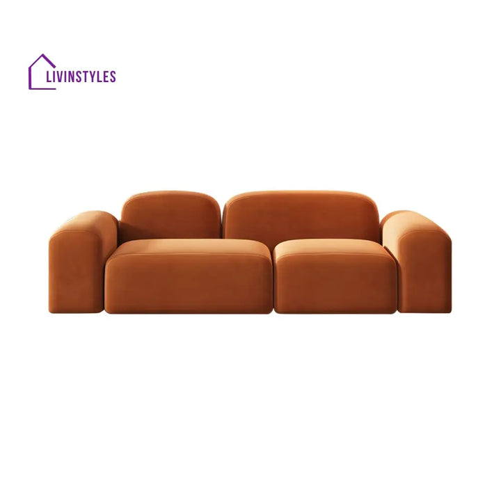 Grigory Velvet Fabric 3 Seater Sofa for Living Room