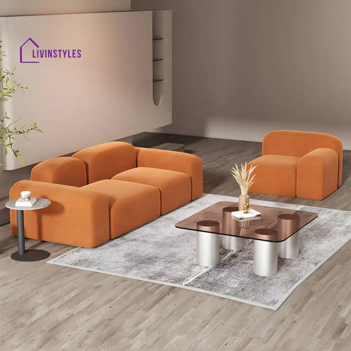 Grigory Velvet Fabric 3 Seater Sofa for Living Room