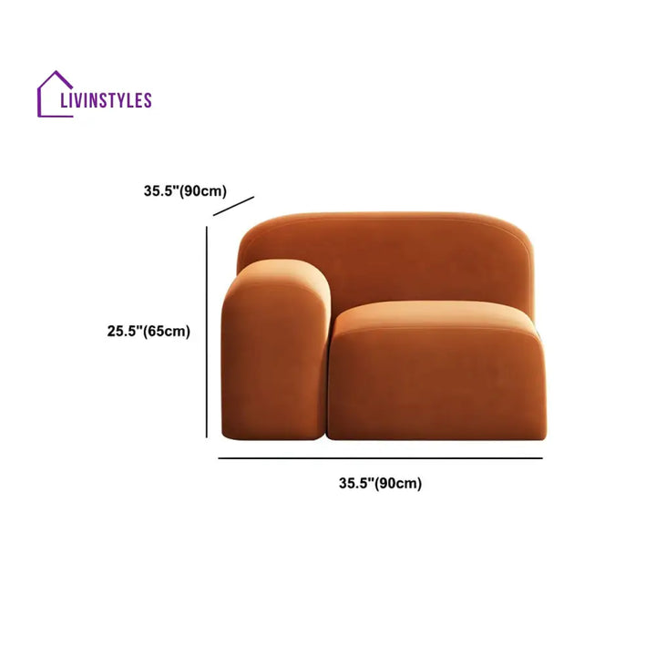Grigory Velvet Fabric 3 Seater Sofa for Living Room